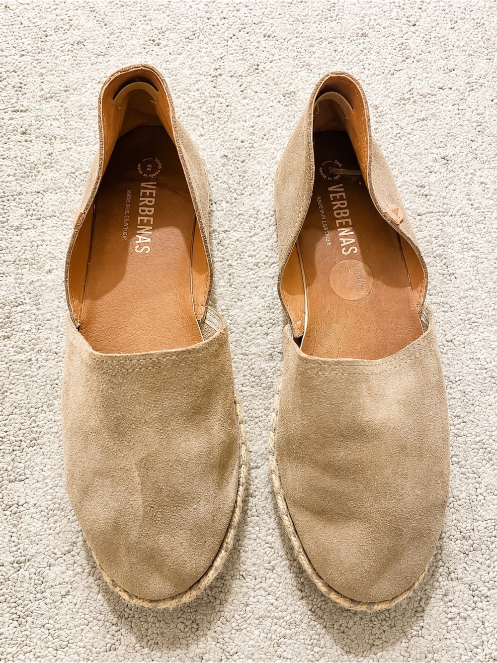 Verbenas Espadrilles Carmen Serraje Piedra Suede Women’s Size 11